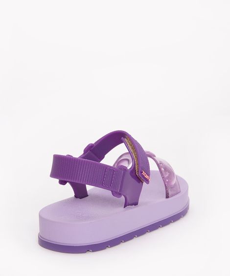 sandália infantil corações zaxy roxo