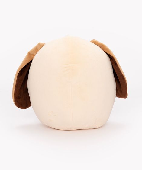 almofada pelúcia cachorro marrom