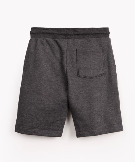 bermuda de moletom infantil com bolsos cinza escuro