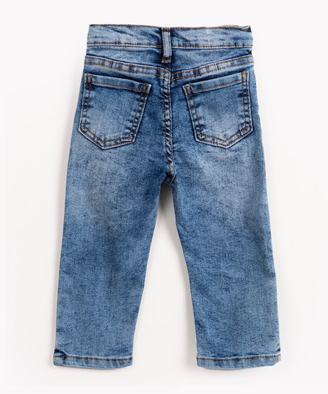 calça jeans infantil com bolsos azul escuro