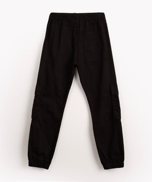 calça de sarja juvenil cargo jogger grafite