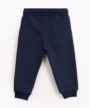 calça de moletom infantil com cordão azul marinho