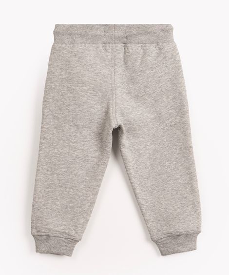 calça de moletom infantil com cordão cinza mescla