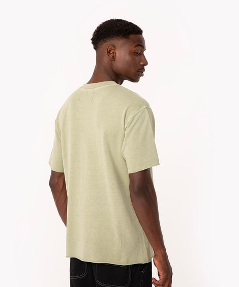 camiseta gola careca estonada verde