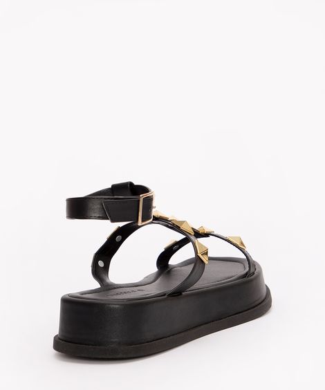 rasteirinha flatform com tachas oneself preta