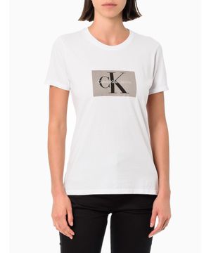 Blusa Feminina Estampa Logo Reissue Calvin Klein Jeans Branco
