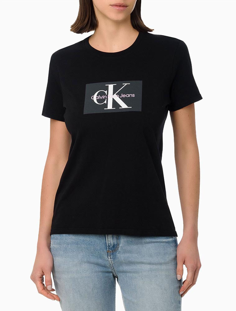 blusa feminina estampa logo reissue calvin klein jeans preto - C&A