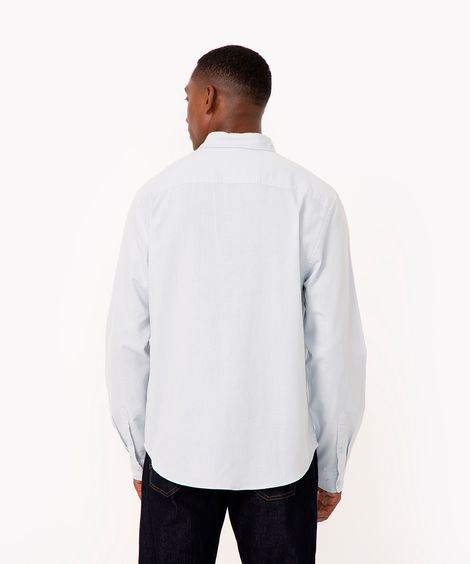 camisa comfort oxford manga longa - azul claro