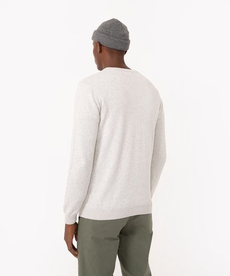 suéter de tricô manga longa off white