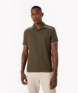 polo comfort com nervuras bicolor verde