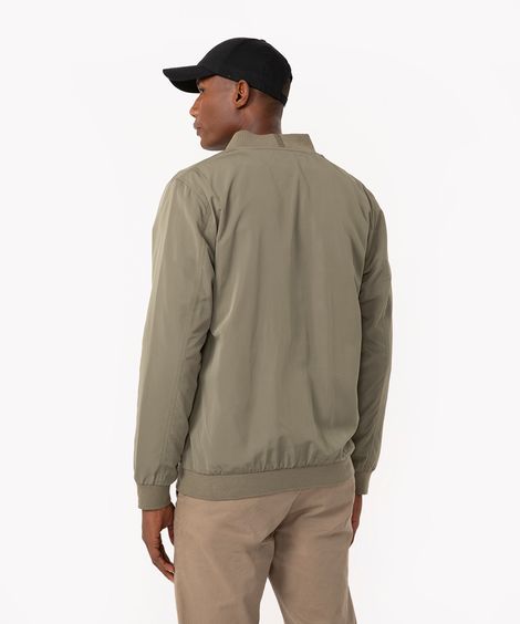 jaqueta bomber com bolsos verde militar