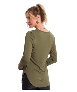 Blusa Alongada Manga Longa Endless Verde