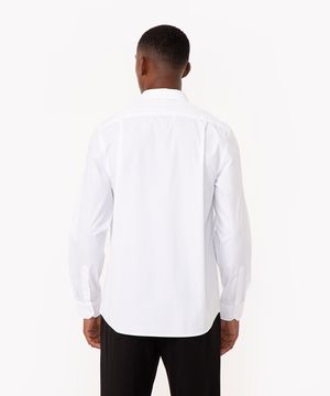 camisa manga longa com bolso branco