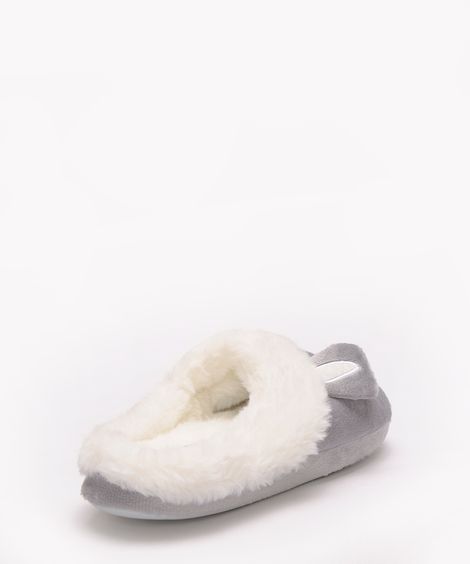 pantufa de pelúcia coelho cinza