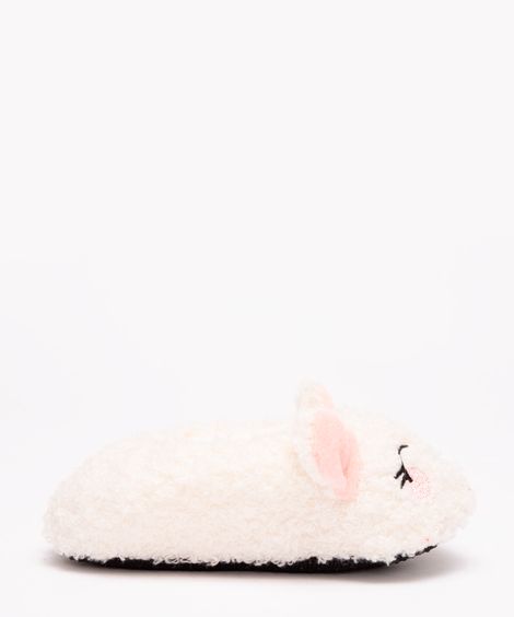 pantufa infantil sapatilha ursinho off white