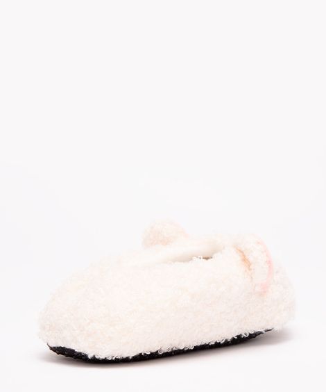 pantufa infantil sapatilha ursinho off white