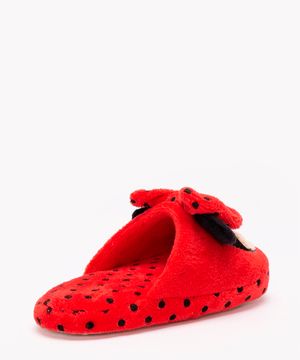 pantufa infantil chinelo minnie mouse vermelho