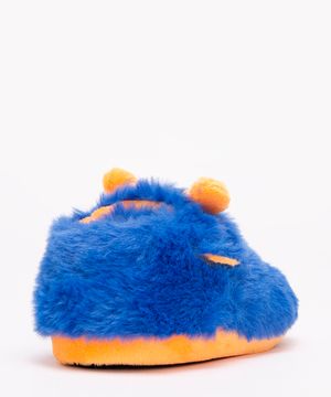 pantufa infantil de pelúcia monstro azul