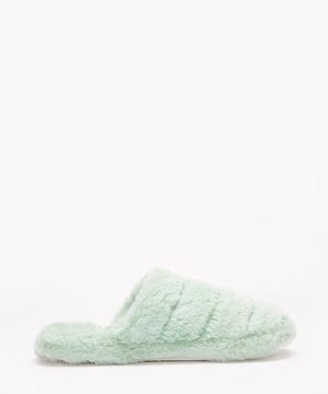 pantufa mule de pelúcia  verde