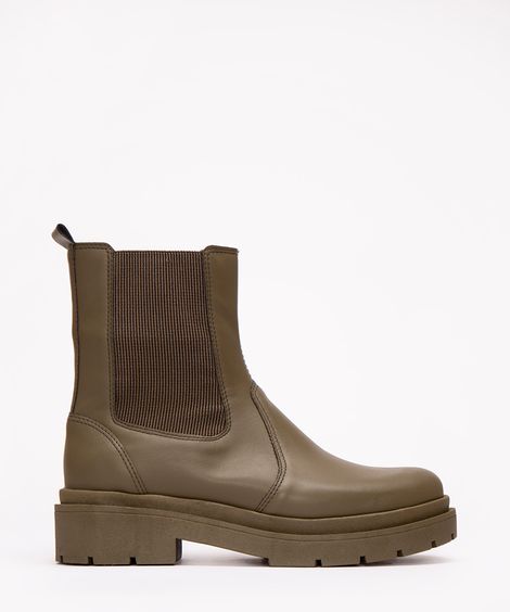 bota chelsea cano médio verde militar