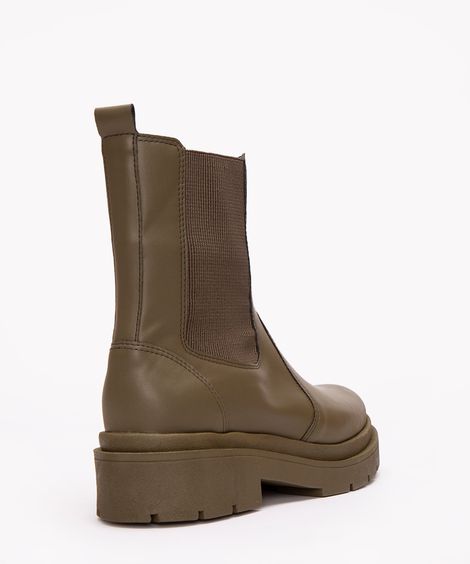 bota chelsea cano médio verde militar