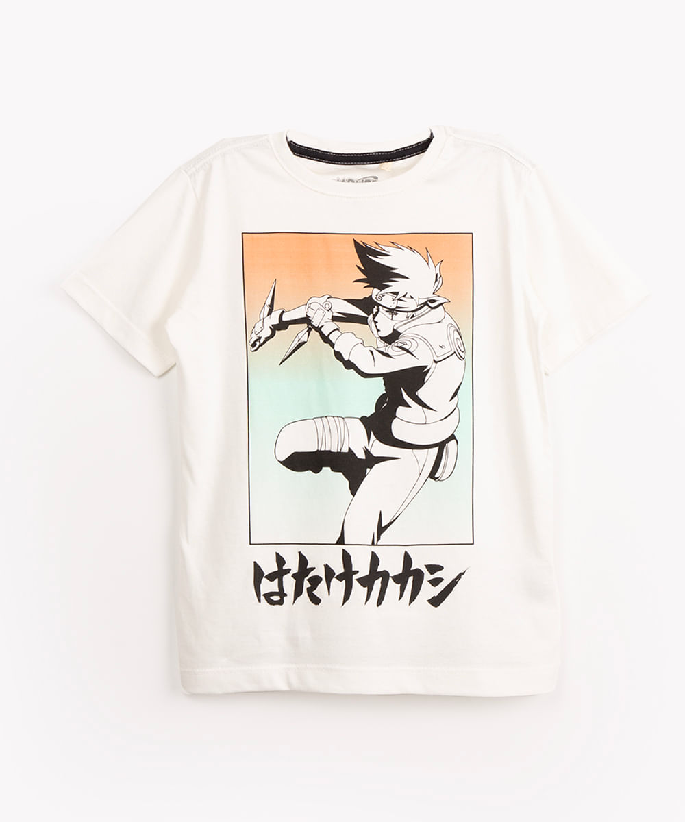 Camiseta Naruto Personagem Cute Fofo Pequeno Kid Algodão