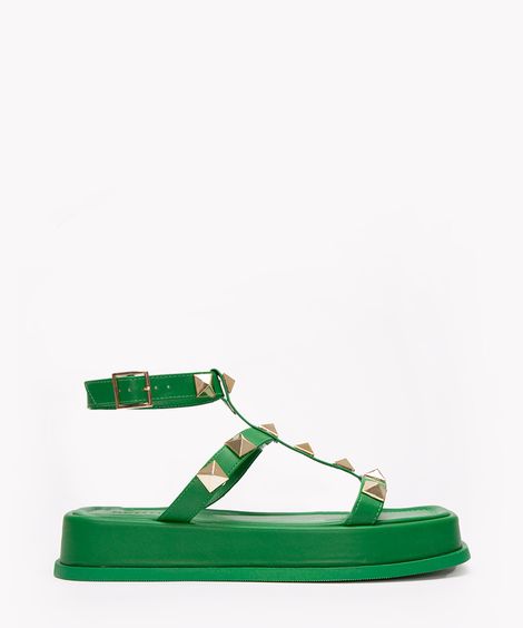 rasteirinha flatform com tachas oneself verde