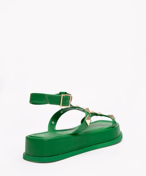 rasteirinha flatform com tachas oneself verde