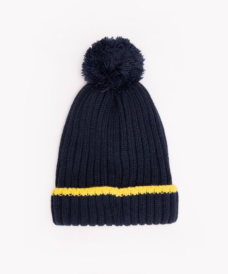 kit infantil de gorro e luvas de tricô dinossauro azul marinho