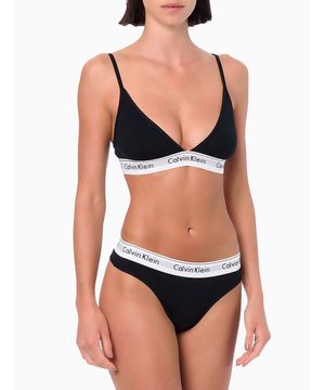 Top Triangulo Modern Cotton Calvin Klein Underwear Preto