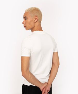 camiseta de algodão slim gola careca off white