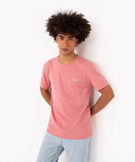 camiseta califórnia manga curta rosa