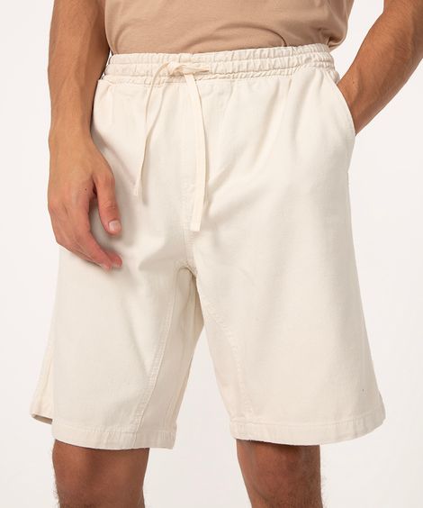 bermuda jogger ampla de sarja off white