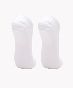 kit de 2 pares de meias sapatilha branco