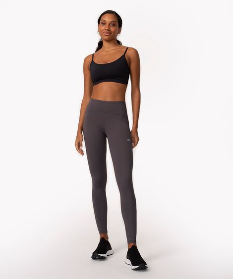 calça legging cintura alta power delinear com recorte esportiva cinza
