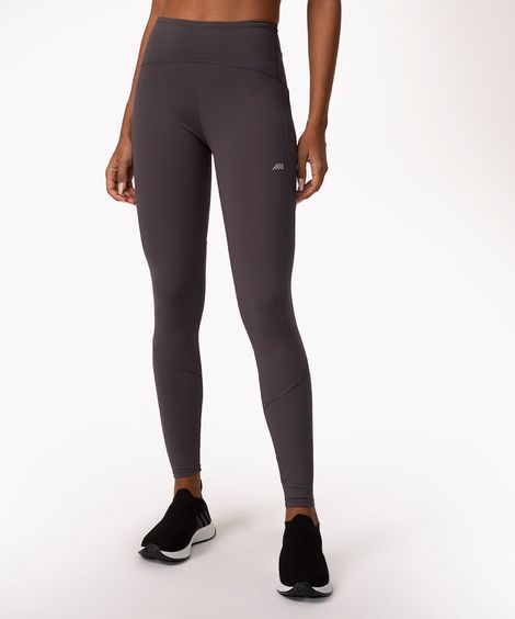 calça legging cintura alta power delinear com recorte esportiva cinza