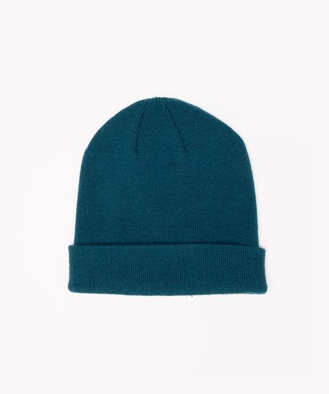 gorro de tricô com dobra verde