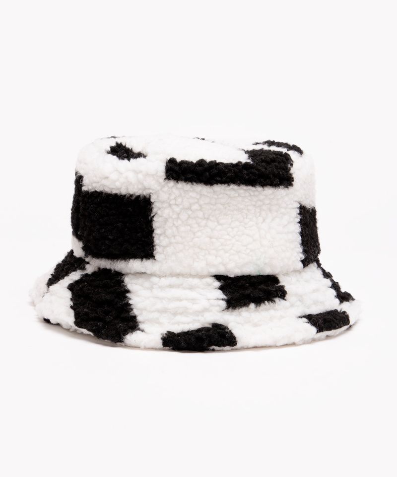 chapéu infantil dupla face animal print com sherpa branco - C&A