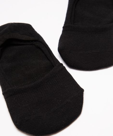 kit de 2 pares de meias invisíveis preta