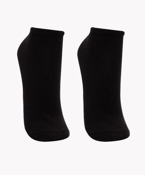 kit de 2 pares de meias sapatilha preto