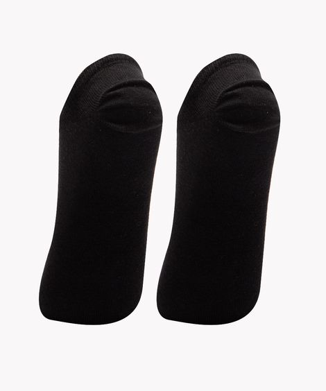 kit de 2 pares de meias sapatilha preto