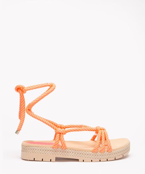 sandália flatform tiras gorgorão oneself laranja neon