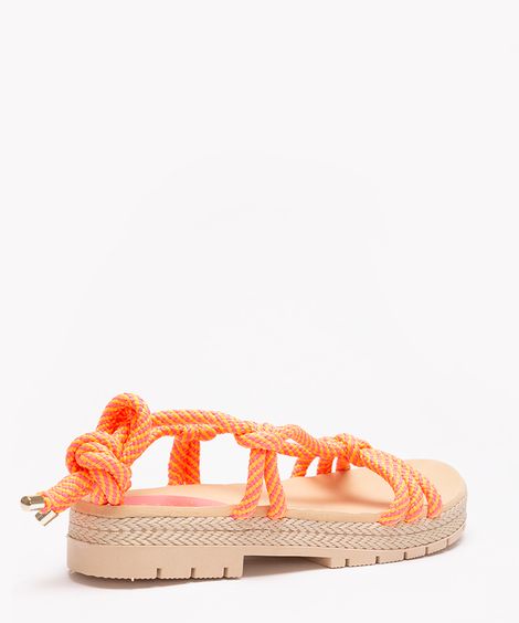sandália flatform tiras gorgorão oneself laranja neon