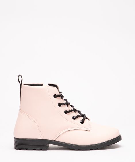 bota coturno infantil rosa