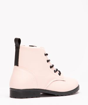 bota coturno infantil rosa