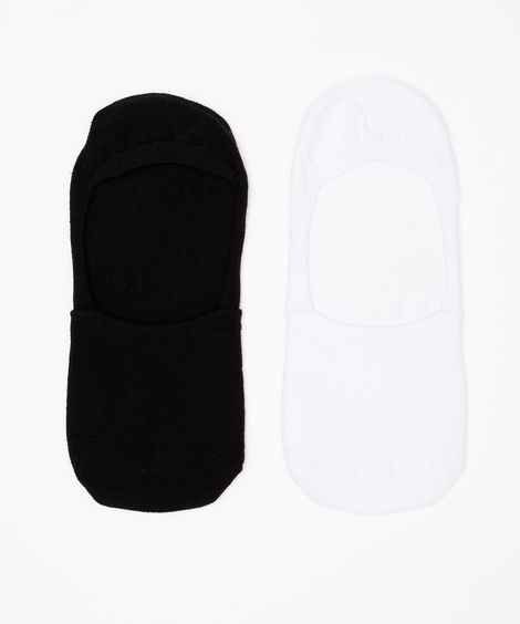 kit de 2 pares de meias invisíveis colorida