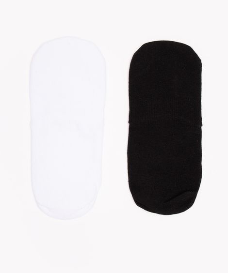 kit de 2 pares de meias invisíveis colorida