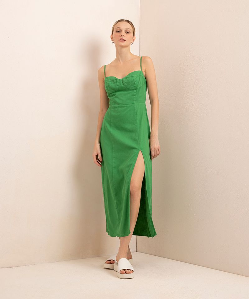 Vestido com fenda, da C&A
