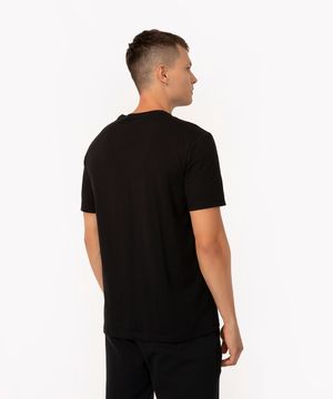 camiseta de algodão básica manga curta - preto