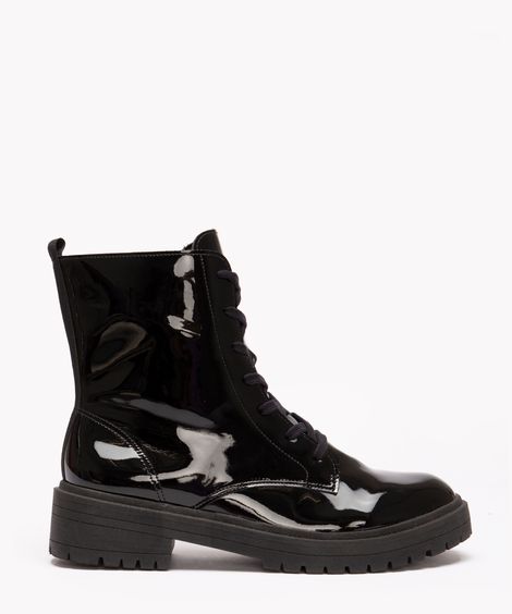bota coturno verniz oneself preto